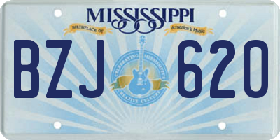 MS license plate BZJ620