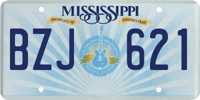 MS license plate BZJ621
