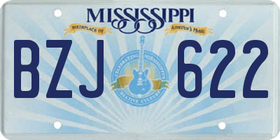 MS license plate BZJ622