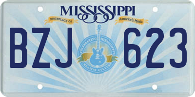 MS license plate BZJ623