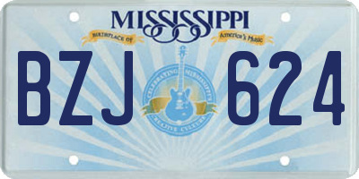 MS license plate BZJ624