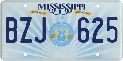 MS license plate BZJ625