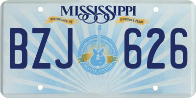 MS license plate BZJ626