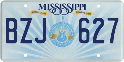MS license plate BZJ627