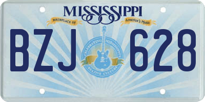 MS license plate BZJ628