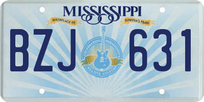 MS license plate BZJ631