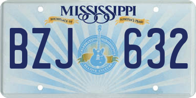 MS license plate BZJ632