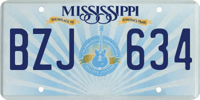 MS license plate BZJ634