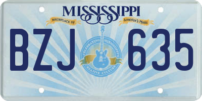 MS license plate BZJ635