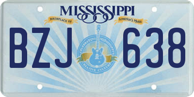 MS license plate BZJ638