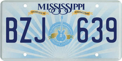 MS license plate BZJ639