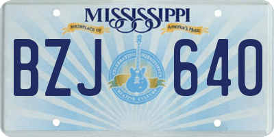 MS license plate BZJ640