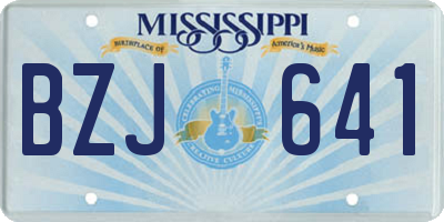 MS license plate BZJ641
