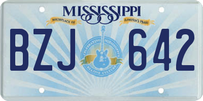 MS license plate BZJ642