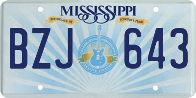 MS license plate BZJ643