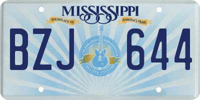 MS license plate BZJ644