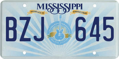 MS license plate BZJ645