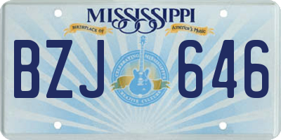 MS license plate BZJ646