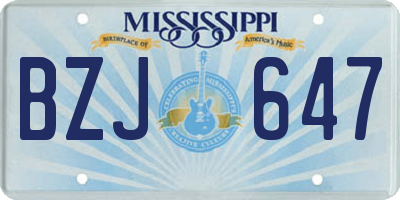MS license plate BZJ647