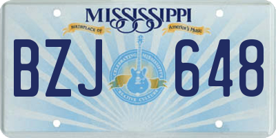 MS license plate BZJ648