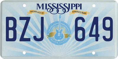 MS license plate BZJ649