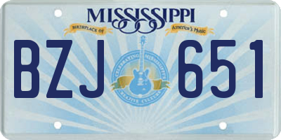 MS license plate BZJ651