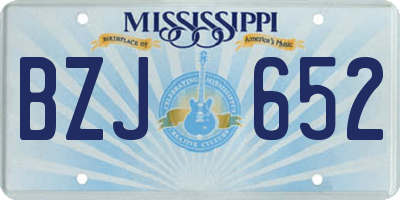 MS license plate BZJ652