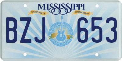 MS license plate BZJ653