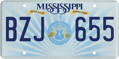 MS license plate BZJ655