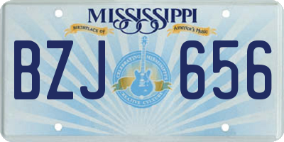 MS license plate BZJ656
