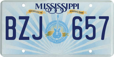 MS license plate BZJ657
