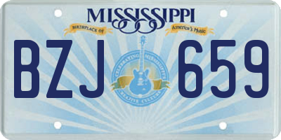 MS license plate BZJ659