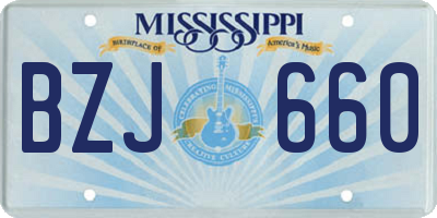 MS license plate BZJ660