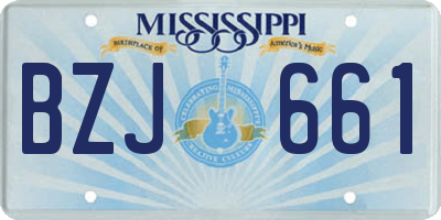 MS license plate BZJ661