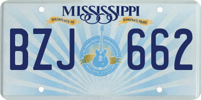 MS license plate BZJ662