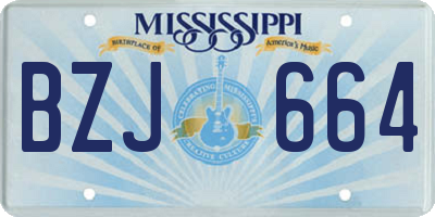 MS license plate BZJ664