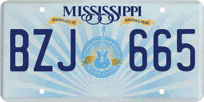 MS license plate BZJ665