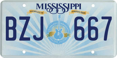MS license plate BZJ667