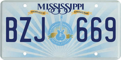 MS license plate BZJ669
