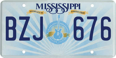 MS license plate BZJ676