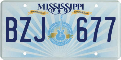 MS license plate BZJ677