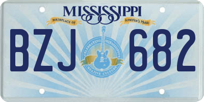 MS license plate BZJ682