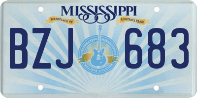 MS license plate BZJ683