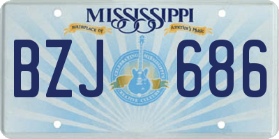 MS license plate BZJ686
