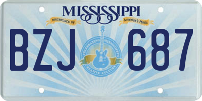 MS license plate BZJ687
