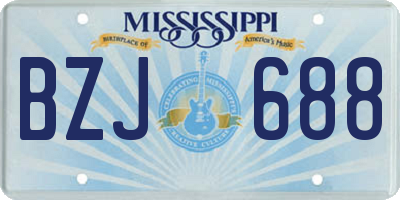 MS license plate BZJ688