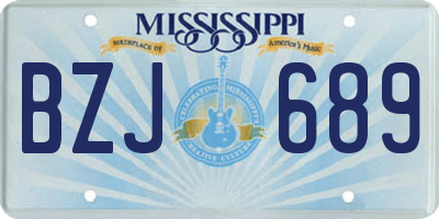 MS license plate BZJ689