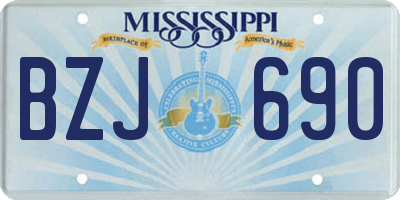 MS license plate BZJ690
