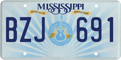 MS license plate BZJ691