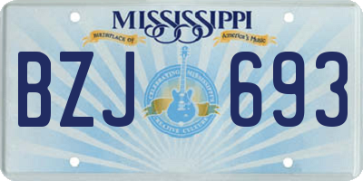 MS license plate BZJ693